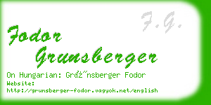 fodor grunsberger business card